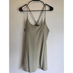 Rae Mode Olive Green Stappy Workout Dress with Built in Shelf Bra (L)